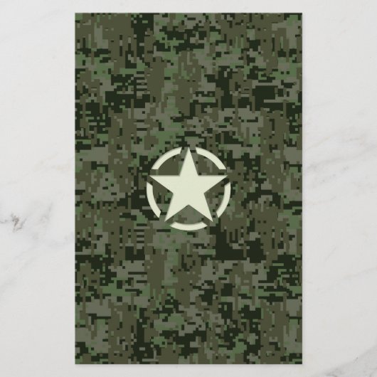 Star Stencil Digital Woodland Briefpapier (Voorkant)