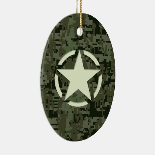 Star Stencil Digital Woodland Keramisch Ornament (Rechts)