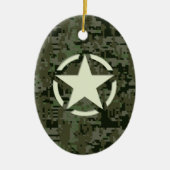 Star Stencil Digital Woodland Keramisch Ornament (Voorkant)