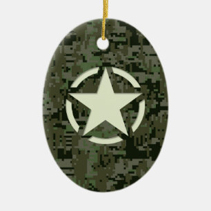 Star Stencil Digital Woodland Keramisch Ornament
