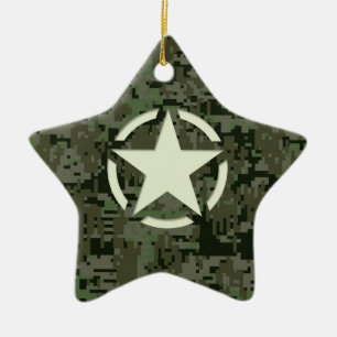 Star Stencil Digital Woodland Keramisch Ornament