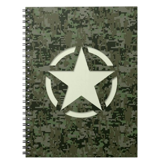 Star Stencil Digital Woodland Notitieboek (Voorkant)