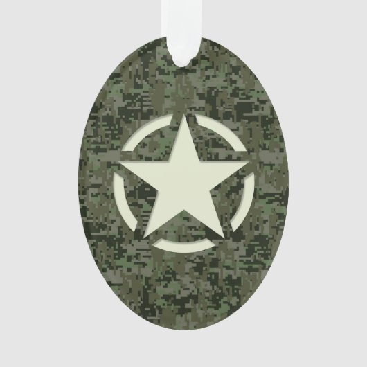 Star Stencil Digital Woodland Ornament (voorkant)