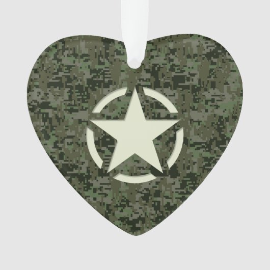 Star Stencil Digital Woodland Ornament (voorkant)