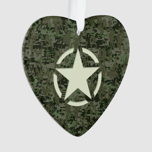 Star Stencil Digital Woodland Ornament (voorkant)