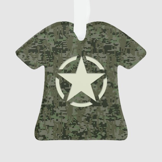 Star Stencil Digital Woodland Ornament (voorkant)