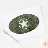 Star Stencil Digital Woodland Ovale Sticker (Envelop)