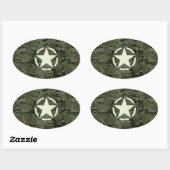 Star Stencil Digital Woodland Ovale Sticker (Vel)