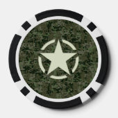 Star Stencil Digital Woodland Poker Chips (Achterkant)