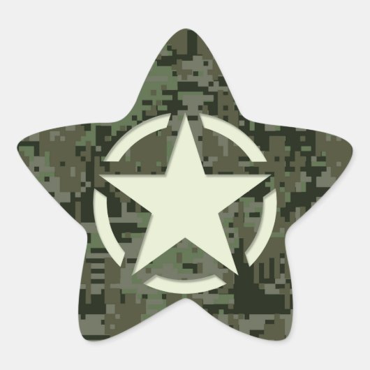 Star Stencil Digital Woodland Ster Sticker (Voorkant)