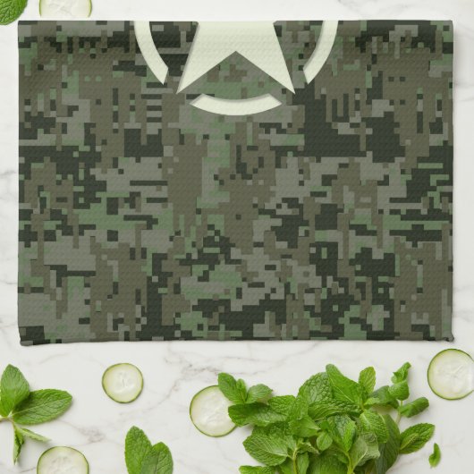 Star Stencil Digital Woodland Theedoek (Gevouwen)