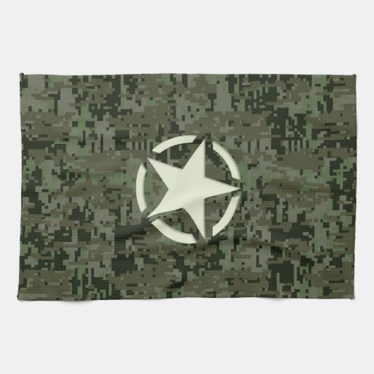 Star Stencil Digital Woodland Theedoek (Horizontaal)