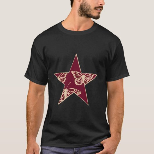 Star Stencil Graffiti Art Egirl Gothic Emo Grunge  T-shirt (Voorkant)
