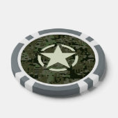 Star Stencil Graphic Digitale Camo Stijl Poker Chips (Enkel)
