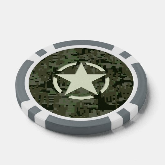 Star Stencil  Graphic Digitale Camo Stijl Poker Chips (Enkel)