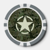 Star Stencil Graphic Digitale Camo Stijl Poker Chips (Voorkant)