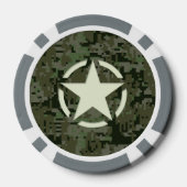 Star Stencil Graphic Digitale Camo Stijl Poker Chips (Achterkant)