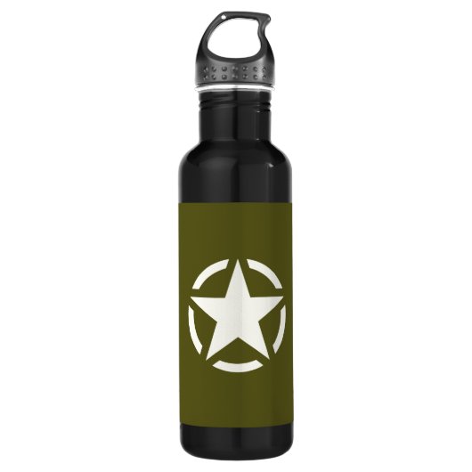 Star Stencil  Khaki Green Waterfles (Voorkant)
