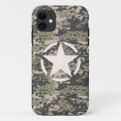 Star Stencil Label Decal Style Khaki Camouflage iP Case-Mate iPhone Case (Achterkant)