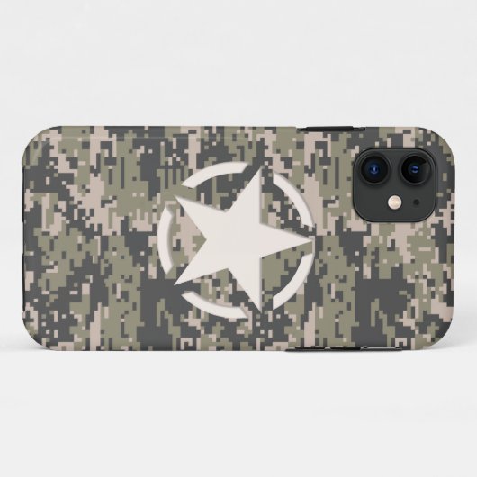 Star Stencil Label Decal Style Khaki Camouflage iP Case-Mate iPhone Case (Achterkant (horizontaal))