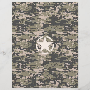 Star Stencil Label Digital Khaki Style