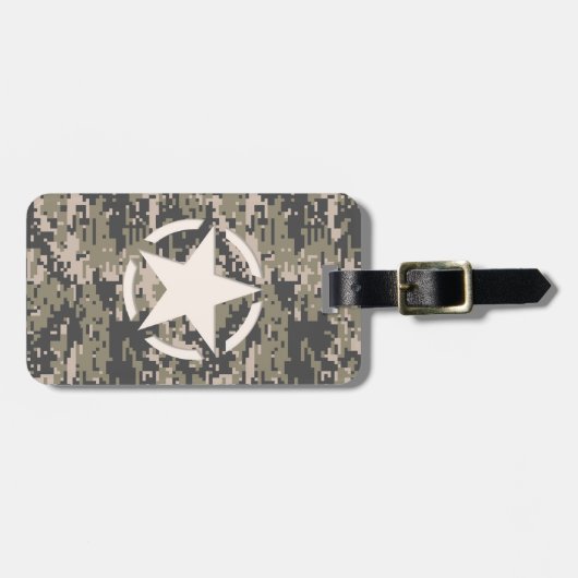 Star Stencil  Label Digital Khaki Style Bagagelabel (Voorkant horizontaal)