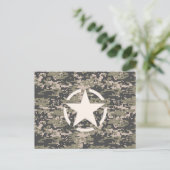 Star Stencil  Label Digital Khaki Style Briefkaart (Staand voorkant)
