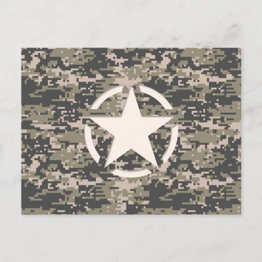 Star Stencil  Label Digital Khaki Style Briefkaart (Voorkant)