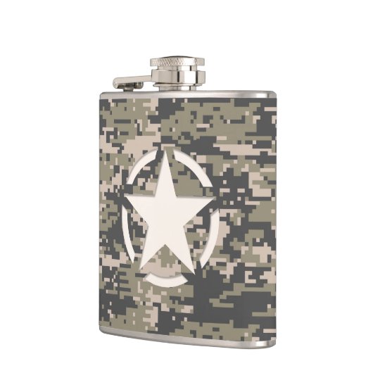 Star Stencil  Label Digital Khaki Style Heupfles (Links)