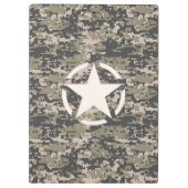 Star Stencil Label Digital Khaki Style Klembord (Achterkant)