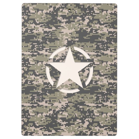 Star Stencil  Label Digital Khaki Style Klembord (Achterkant)