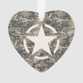 Star Stencil Label Digital Khaki Style Ornament (voorkant)