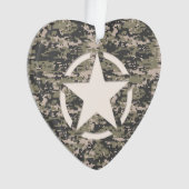 Star Stencil Label Digital Khaki Style Ornament (voorkant)