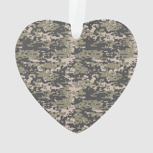 Star Stencil Label Digital Khaki Style Ornament (achterkant)