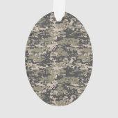 Star Stencil  Label Digital Khaki Style Ornament (achterkant)