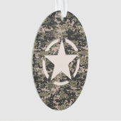 Star Stencil  Label Digital Khaki Style Ornament (voorkant)