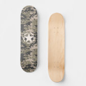 Star Stencil Label Digital Khaki Style Persoonlijk Skateboard (Voorkant)