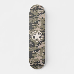 Star Stencil Label Digital Khaki Style Persoonlijk Skateboard