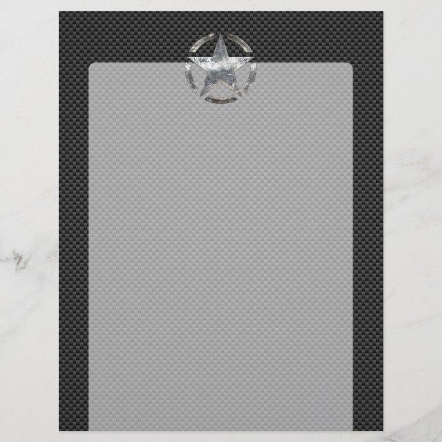 Star Stencil  Label Koolstofvezelstijl (Voorkant)