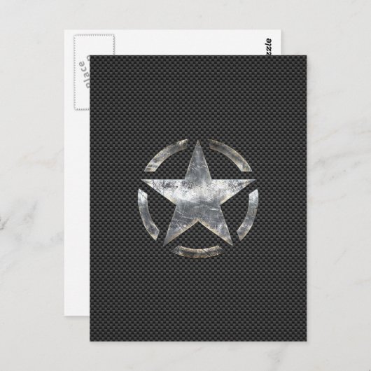 Star Stencil  Label Koolstofvezelstijl Briefkaart (Voorkant / Achterkant)