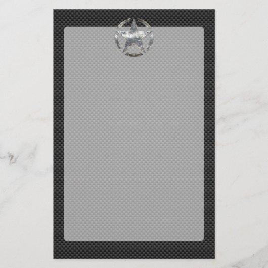 Star Stencil Label Koolstofvezelstijl Briefpapier (Voorkant)