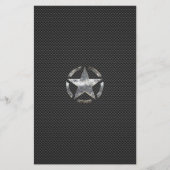 Star Stencil Label Koolstofvezelstijl Briefpapier (Voorkant)