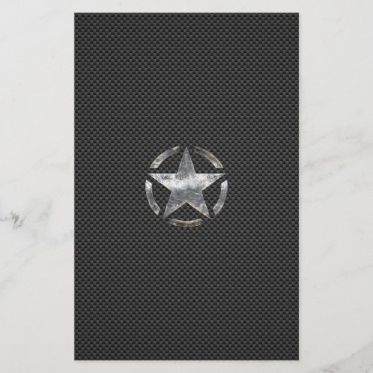 Star Stencil  Label Koolstofvezelstijl Briefpapier (Voorkant)