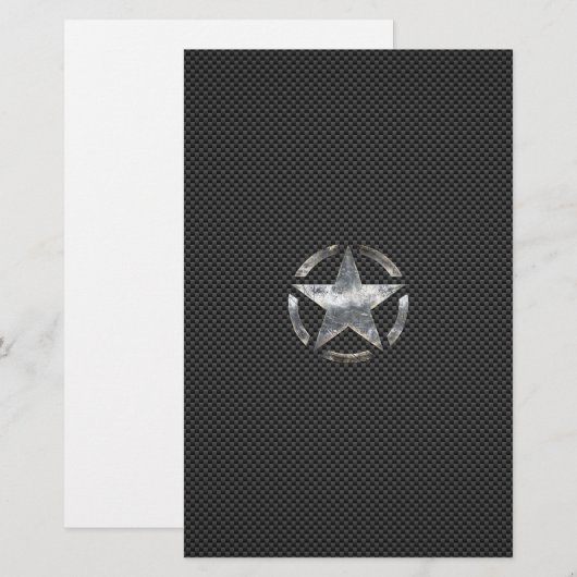 Star Stencil  Label Koolstofvezelstijl Briefpapier (Voorkant / Achterkant)