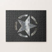 Star Stencil  Label Koolstofvezelstijl Legpuzzel (Horizontaal)