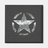 Star Stencil Label Koolstofvezelstijl Magneet (Voorkant)