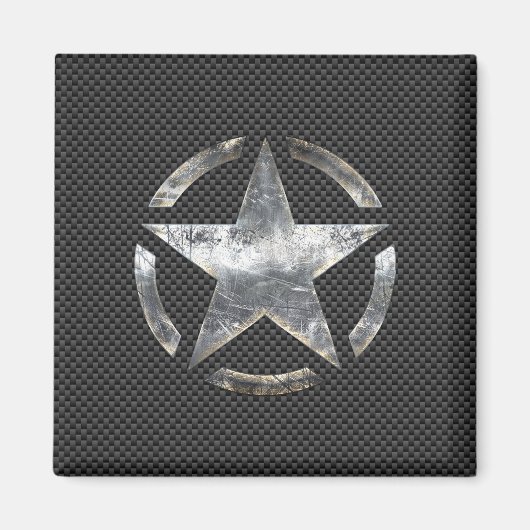 Star Stencil  Label Koolstofvezelstijl Magneet (Voorkant)