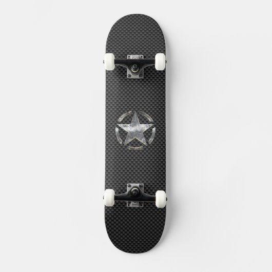 Star Stencil Label Koolstofvezelstijl Skateboard (Voorkant)
