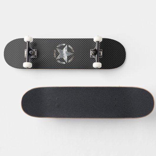 Star Stencil  Label Koolstofvezelstijl Skateboard (Horizontaal)