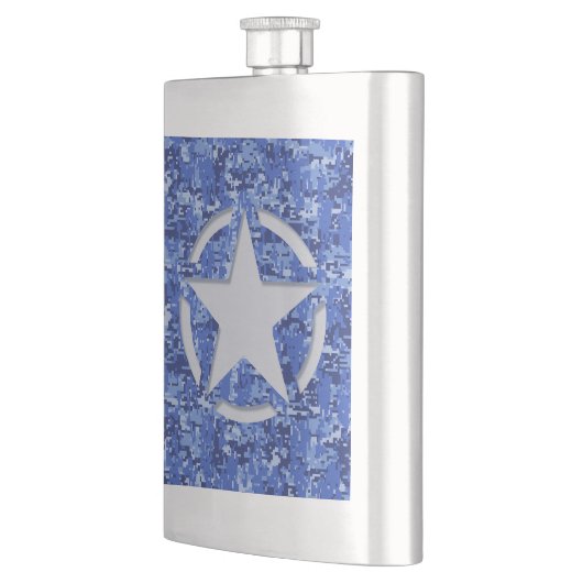 Star Stencil  Navy Blue Digital Camo Heupfles (Links)